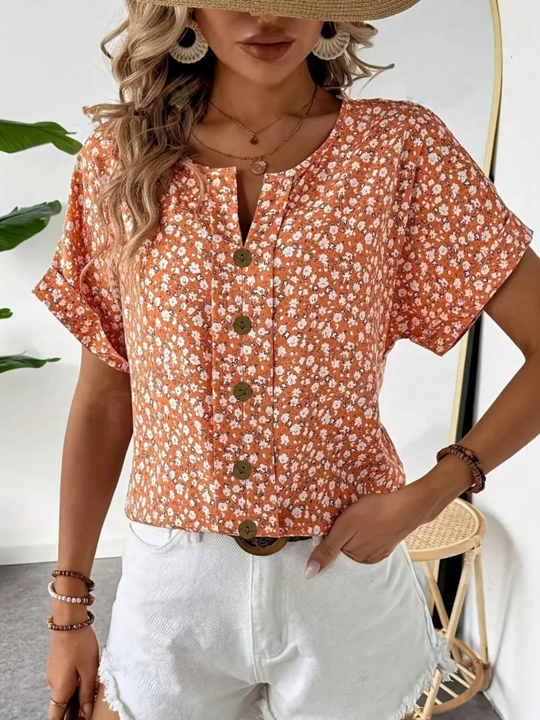 Cămașă cu mâneca scurtă SHEIN, mix culori