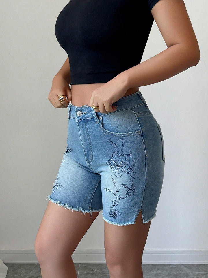 Pantaloni scurți SHEIN, albastru