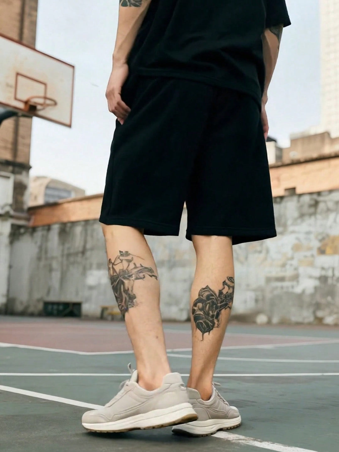 Pantaloni scurți SHEIN, negru