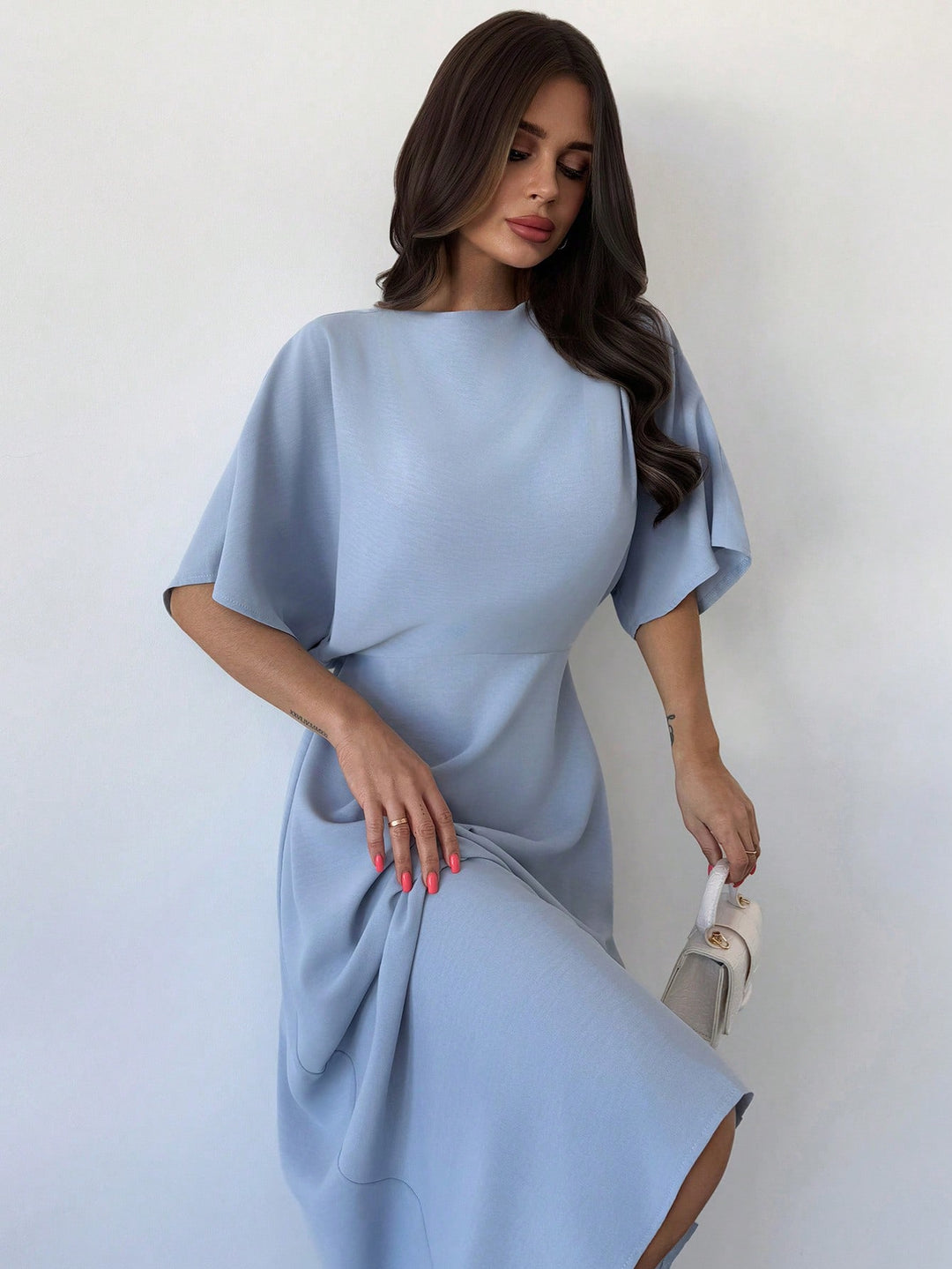 SHEIN midi ruha, kék