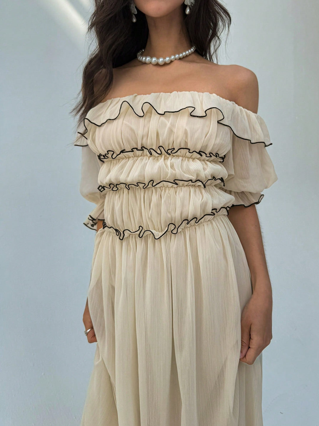 Rochie maxi SHEIN, bej