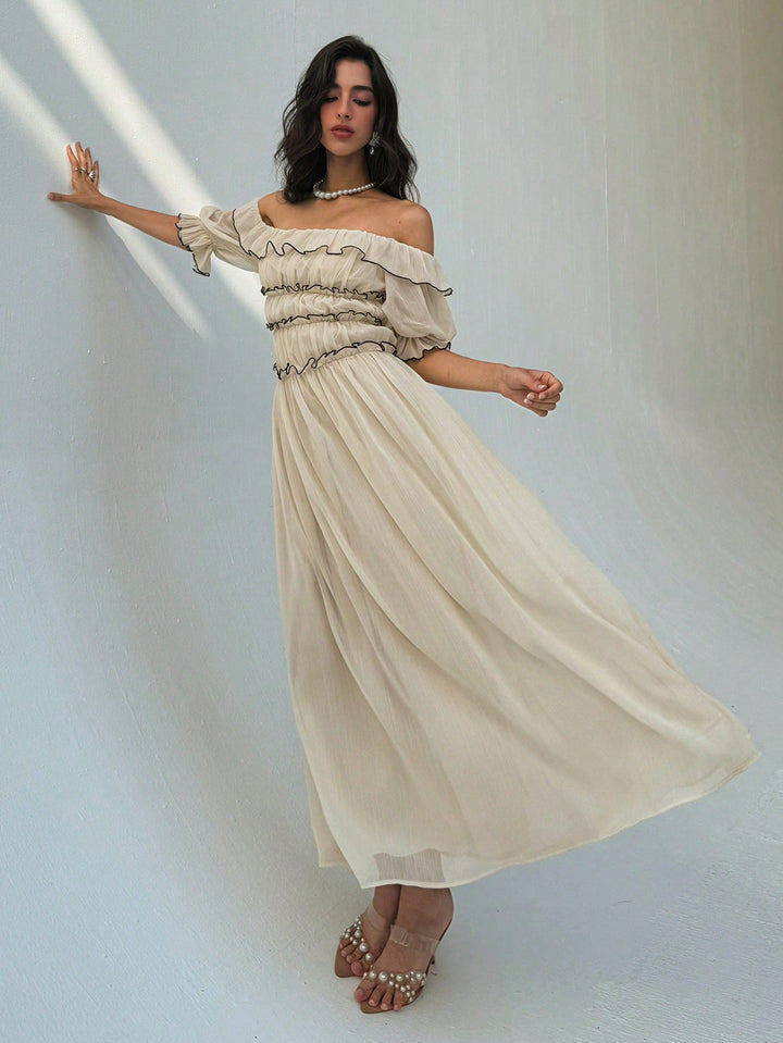 Rochie maxi SHEIN, bej