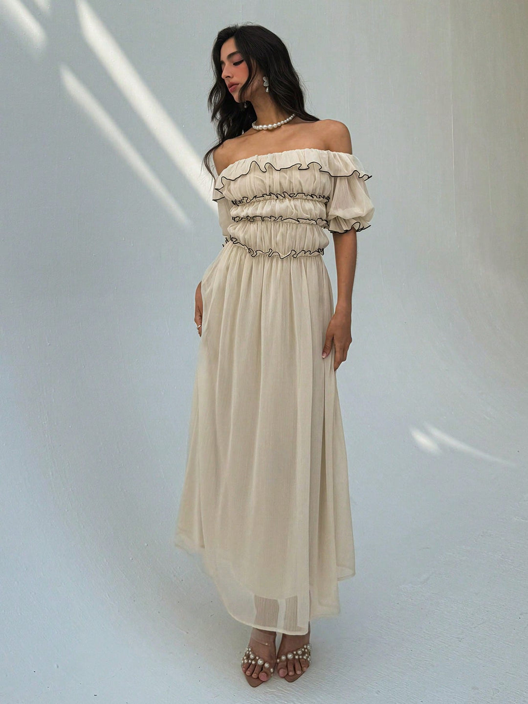 Rochie maxi SHEIN, bej
