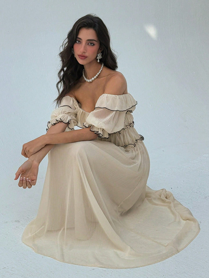 Rochie maxi SHEIN, bej