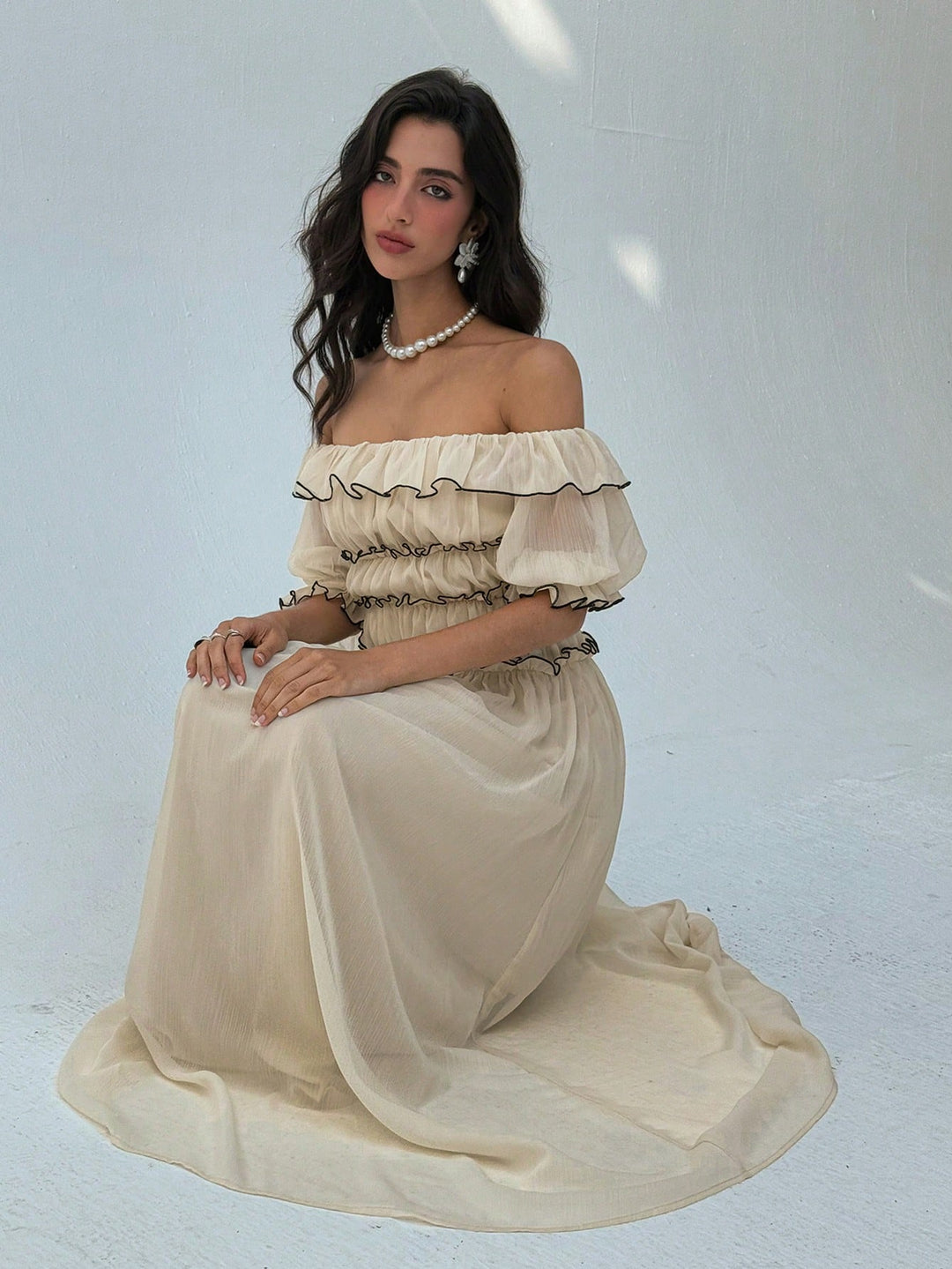 Rochie maxi SHEIN, bej