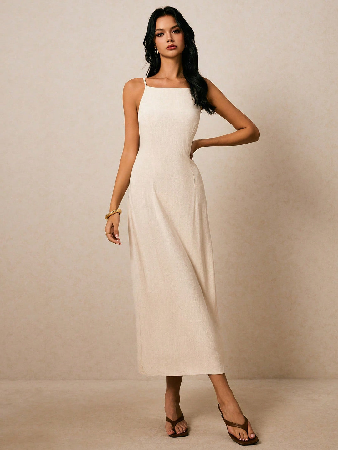 Rochie midi SHEIN, bej