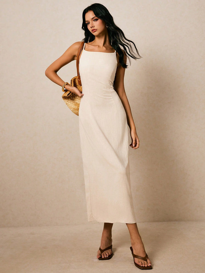 Rochie midi SHEIN, bej