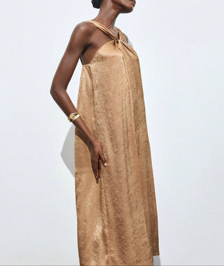 SHEIN bronz midi ruha