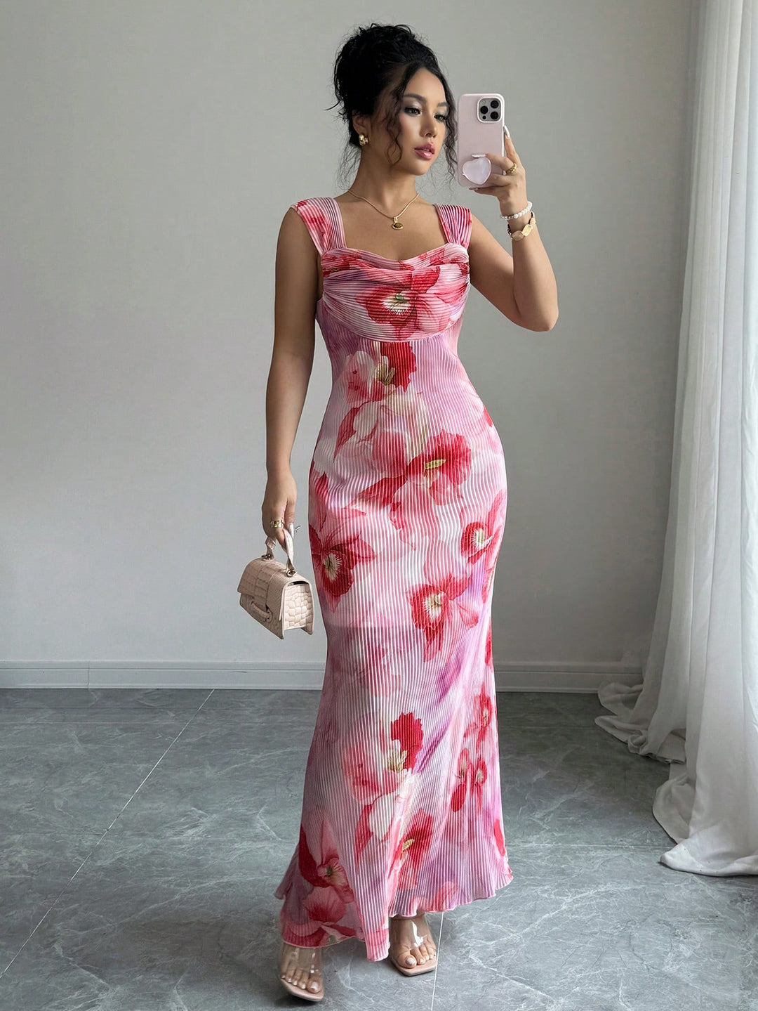 Rochie maxi SHEIN, roz
