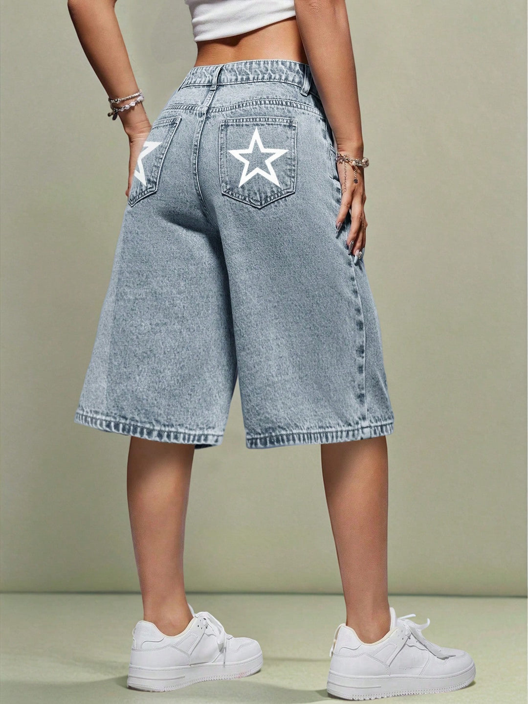 Pantaloni 3/4 SHEIN, albastru