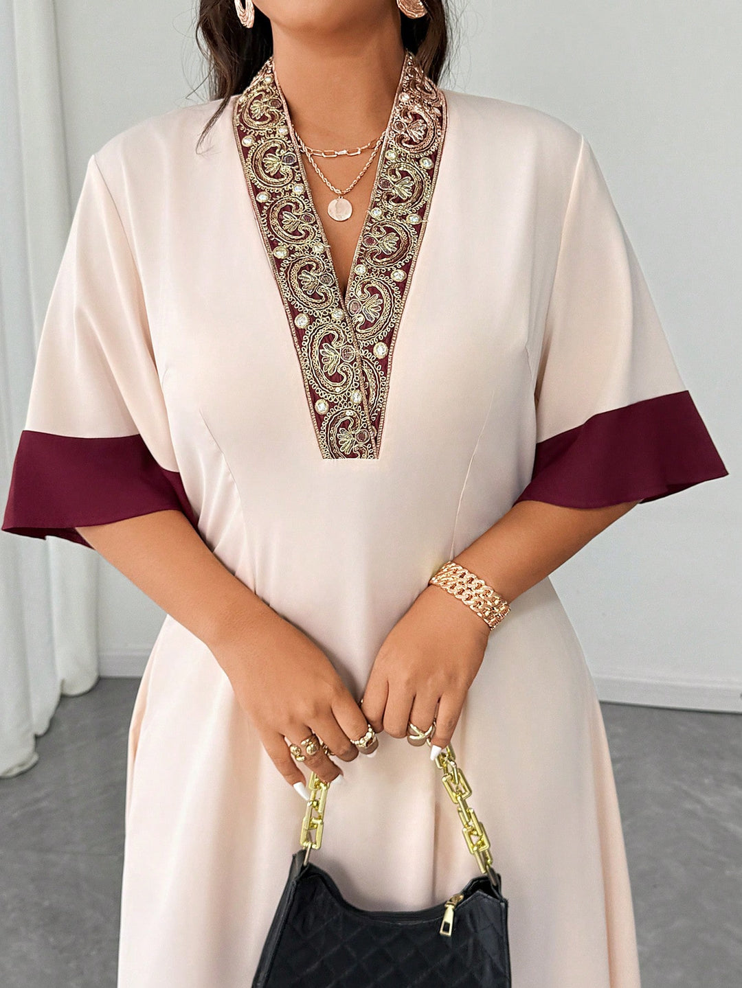 Shein Curve+ maxi ruha, vegyes színek