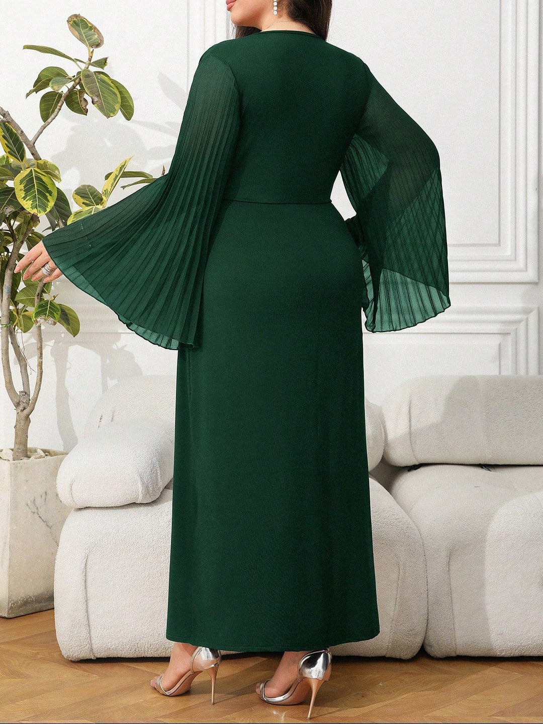 Rochie maxi Shein Curve+, verde