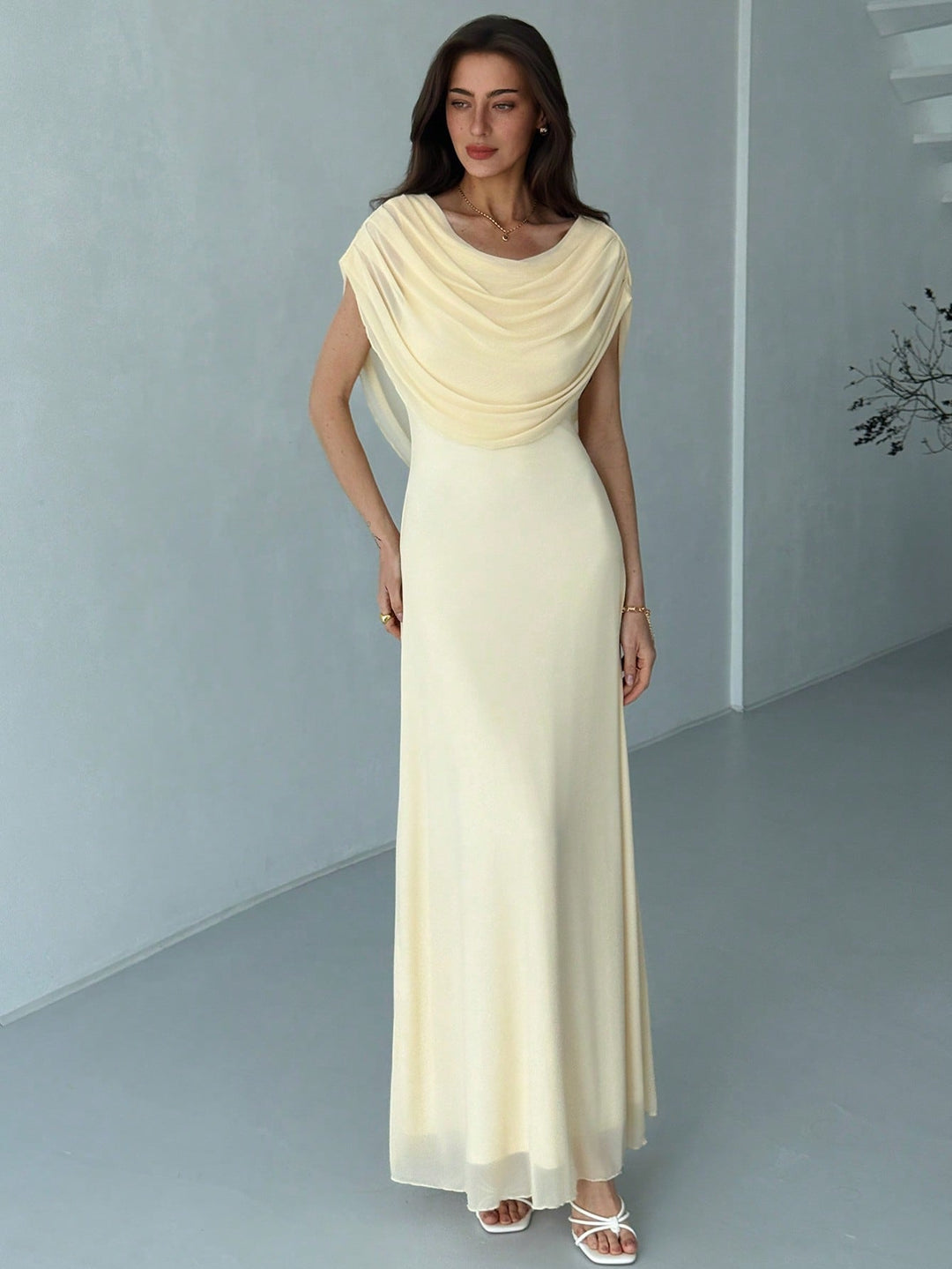 Rochie midi SHEIN, bej