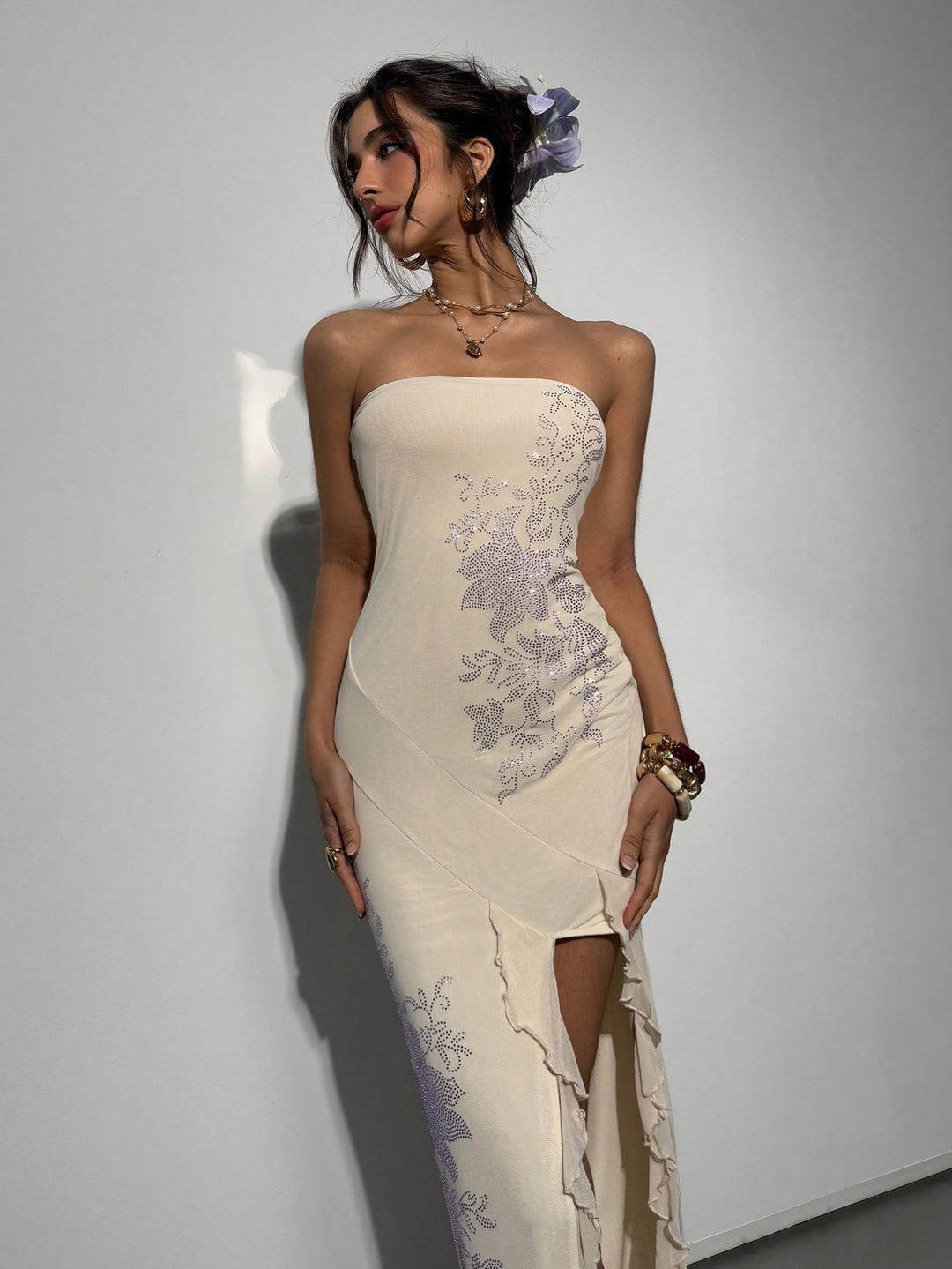 Rochie maxi SHEIN, bej