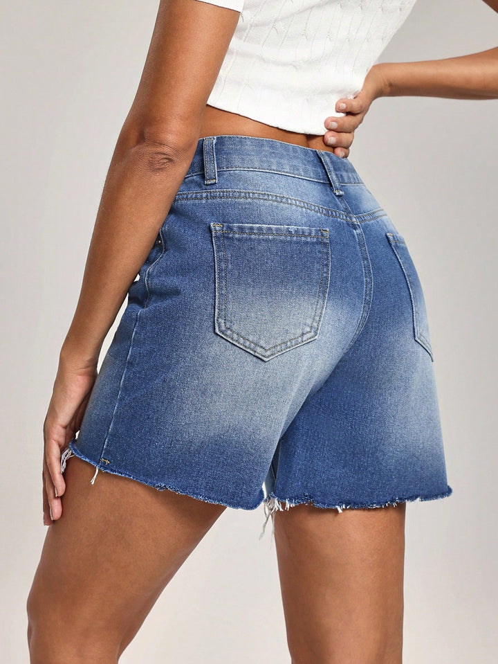 Pantaloni scurți de blugi SHEIN, albastru