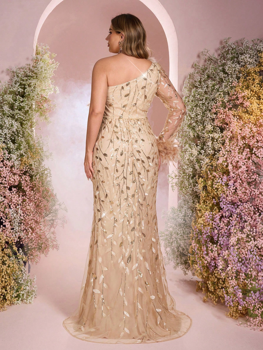 Rochie maxi SHEIN, bej