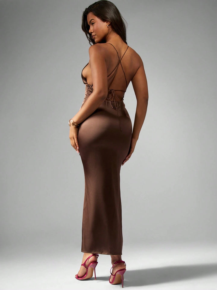 Rochie maxi SHEIN, maro