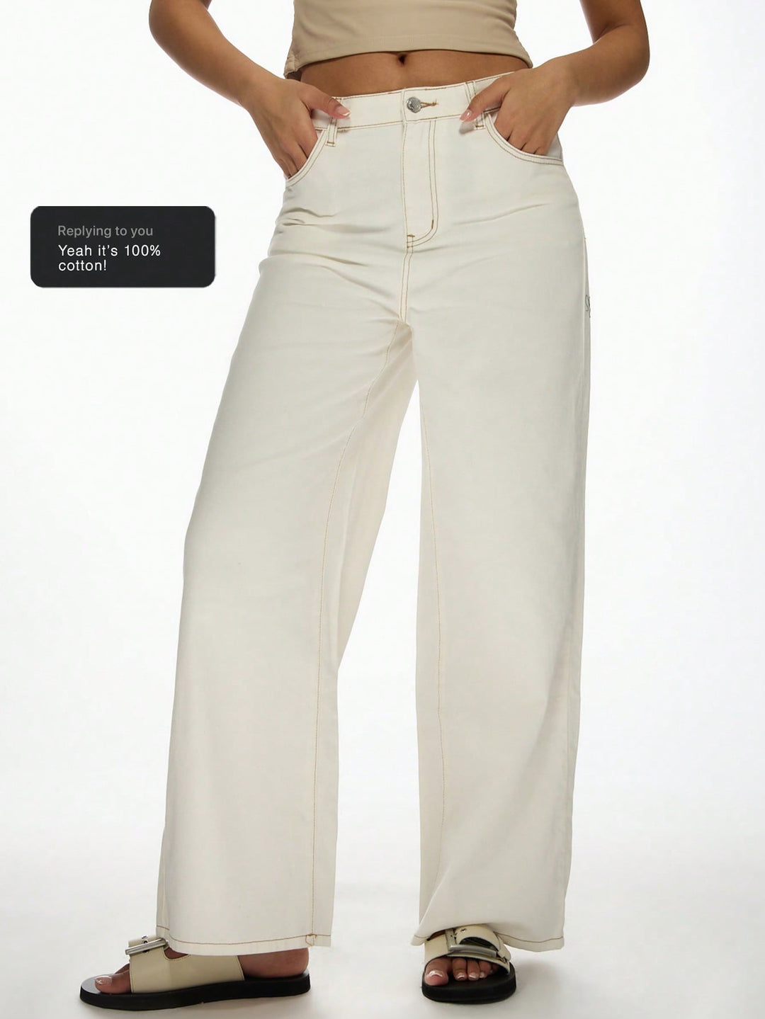 Pantaloni de blugi SHEIN, alb