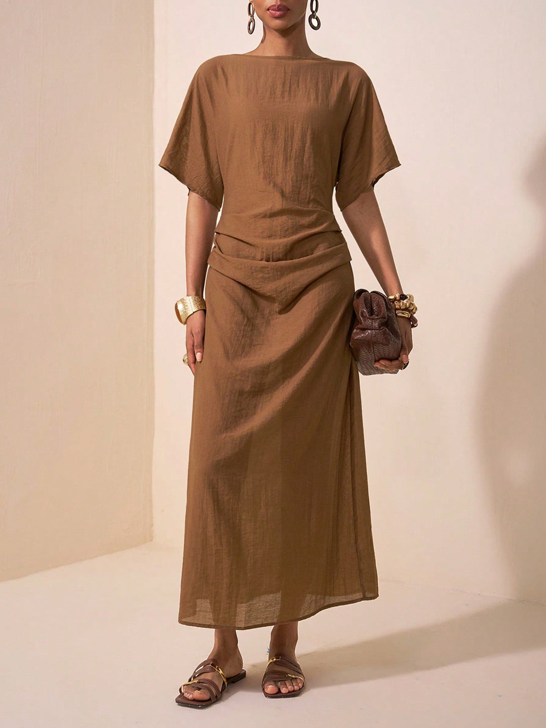 SHEIN Maxi Dress, Brown