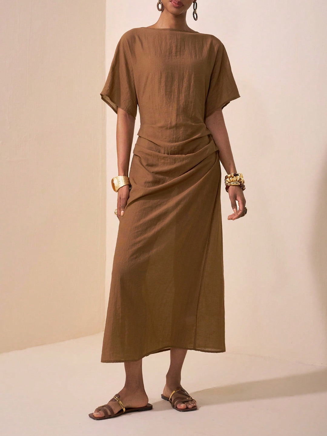 SHEIN Maxi Dress, Brown