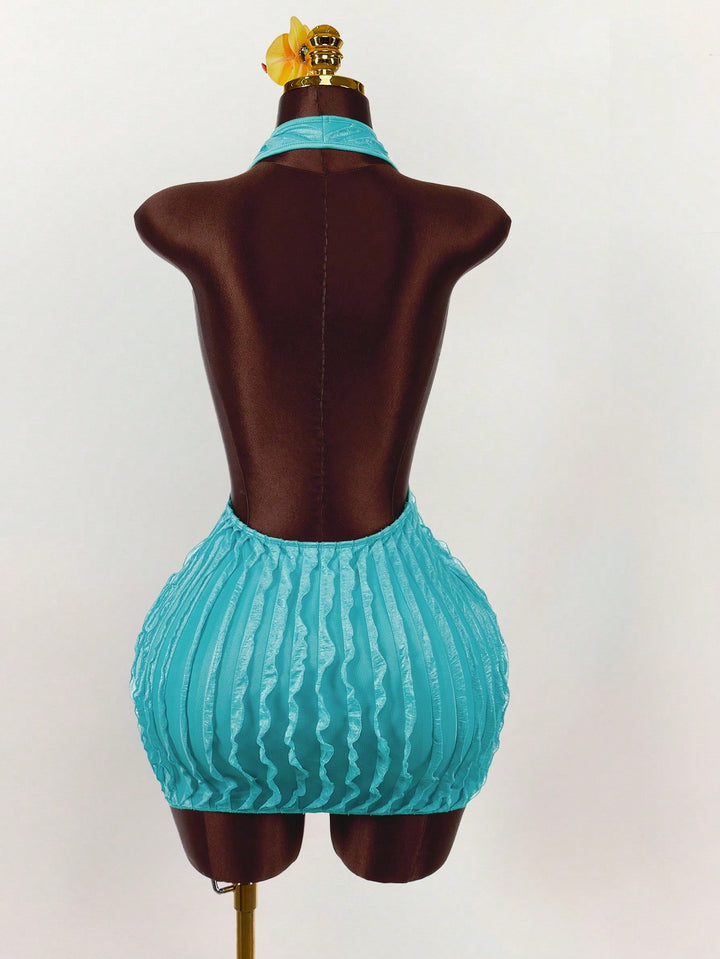 SHEIN mini ruha, türkizkék