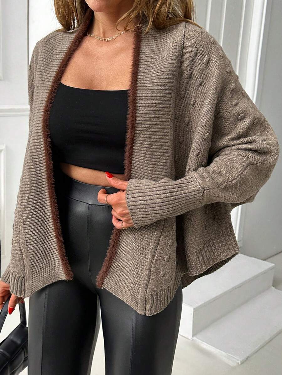 Cardigan scurt SHEIN, maro