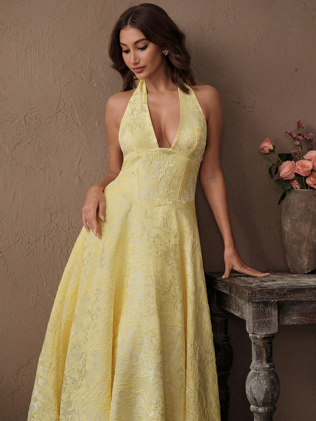 Rochie maxi SHEIN, galben
