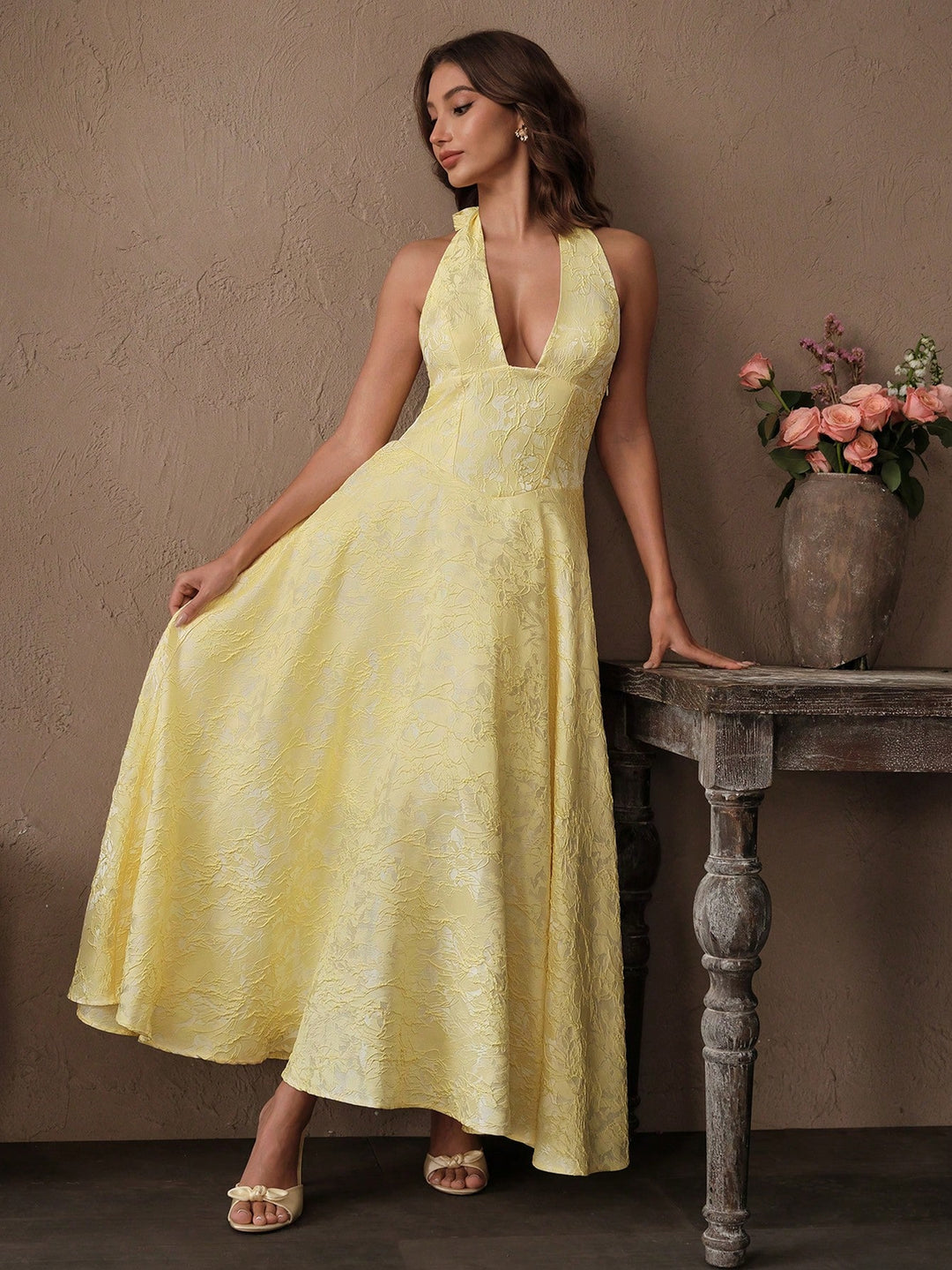 Rochie maxi SHEIN, galben