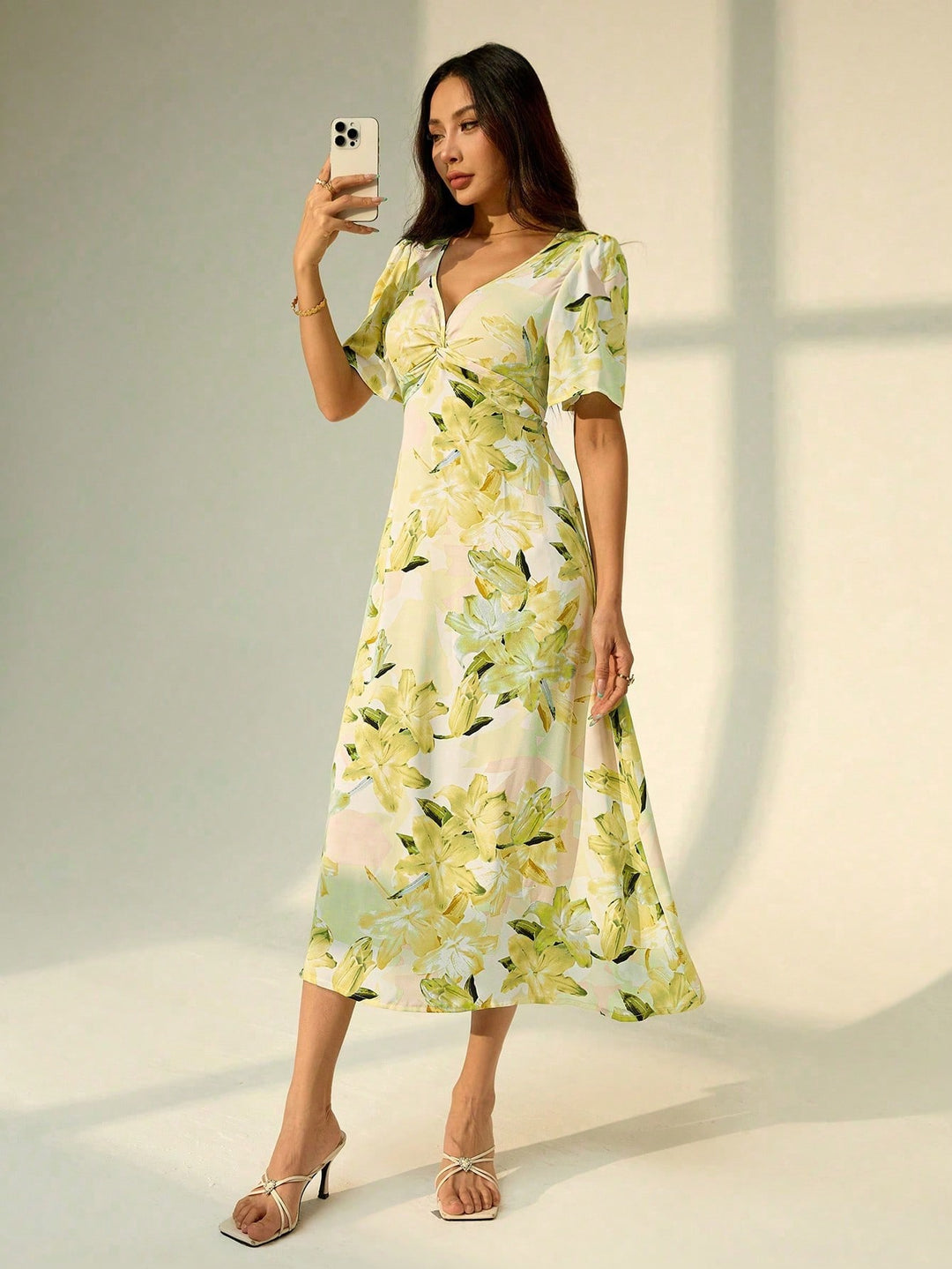 Rochie midi SHEIN, mix culori