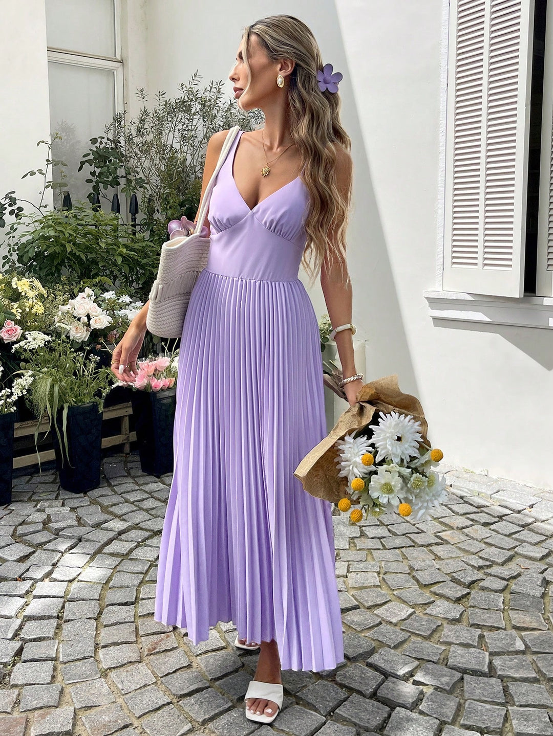 SHEIN maxi ruha, lila