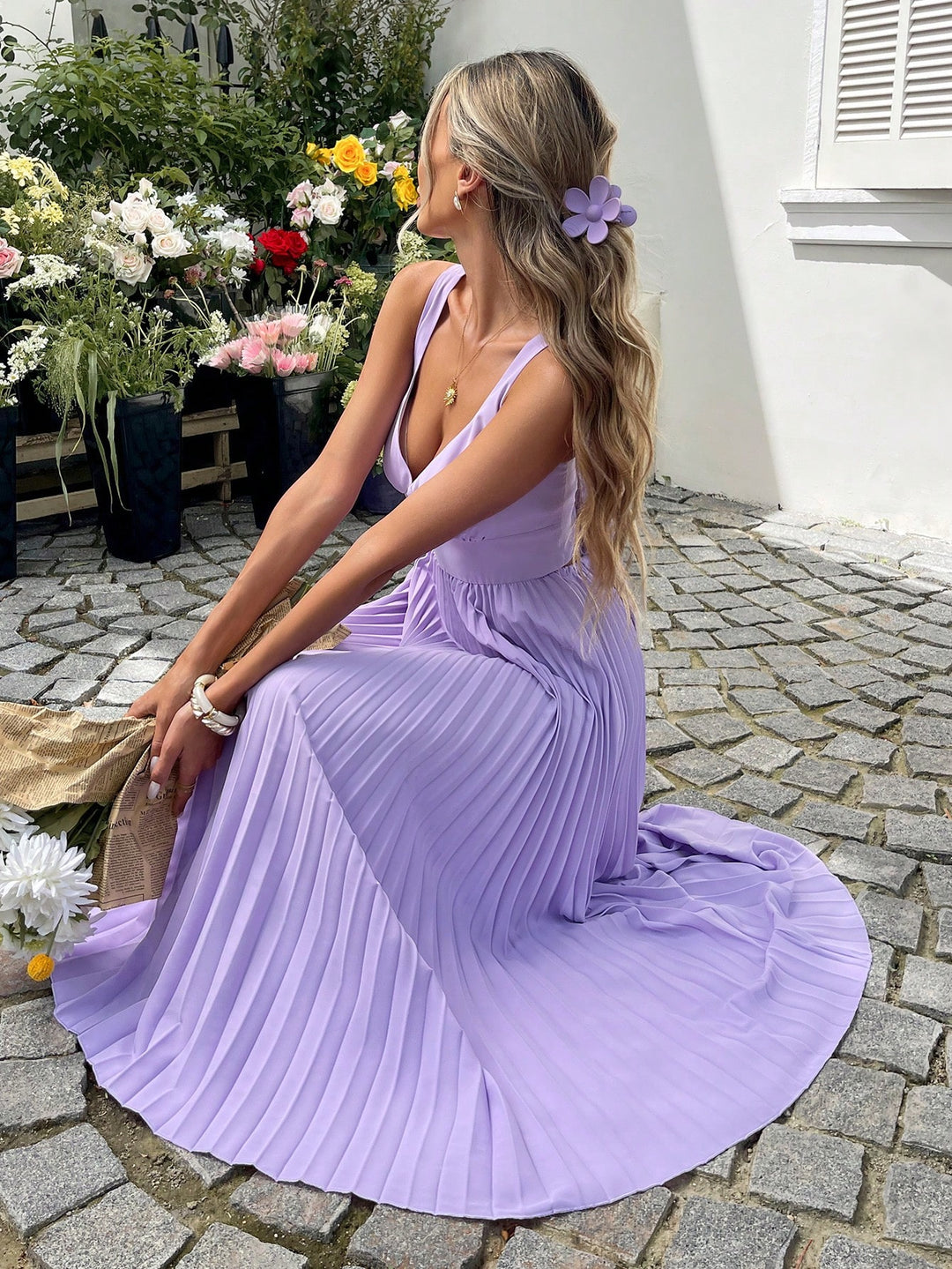 SHEIN maxi ruha, lila