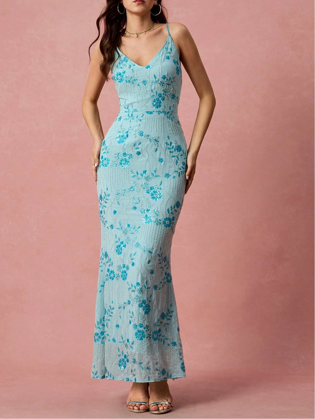 SHEIN maxi ruha, kék