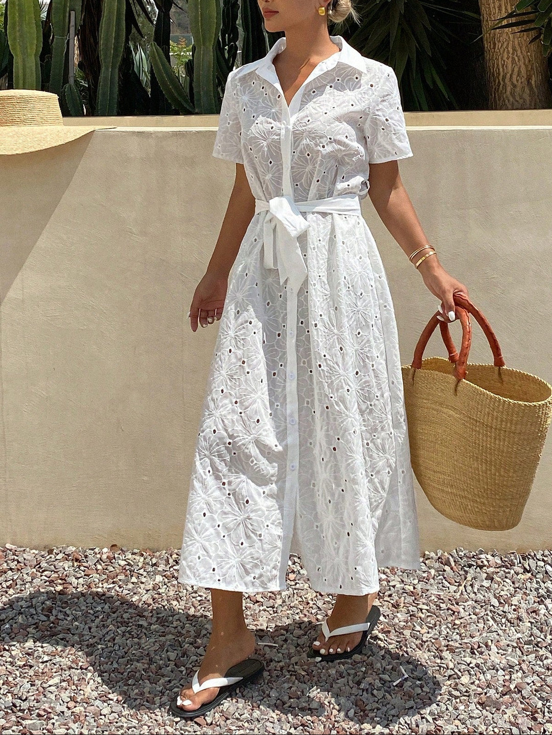 SHEIN maxi ruha, fehér