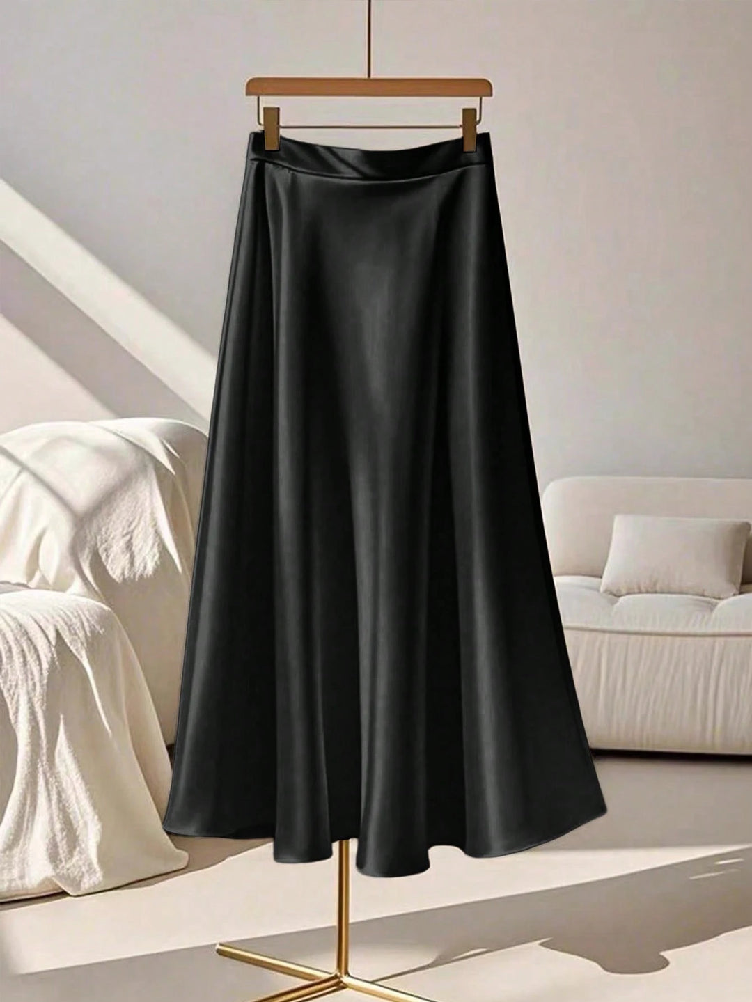 SHEIN fekete midiszoknya