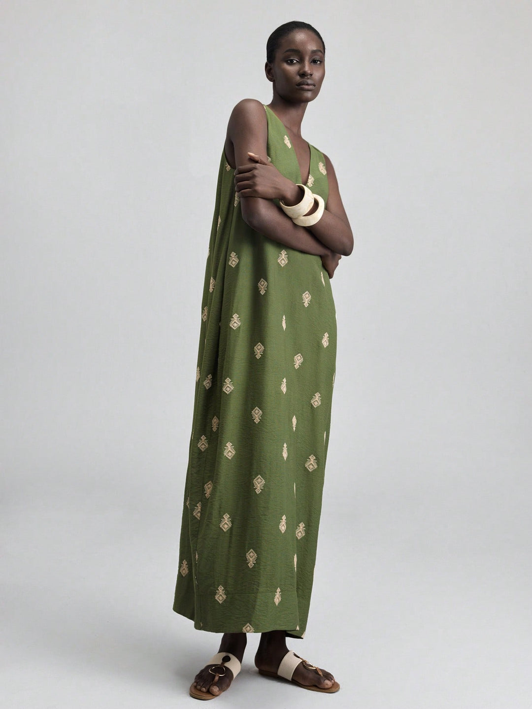 Rochie maxi SHEIN, kaki
