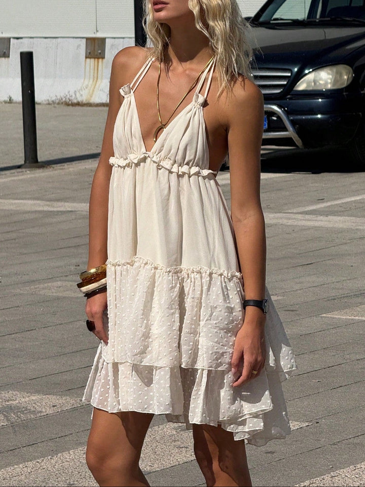 SHEIN krémszínű miniruha