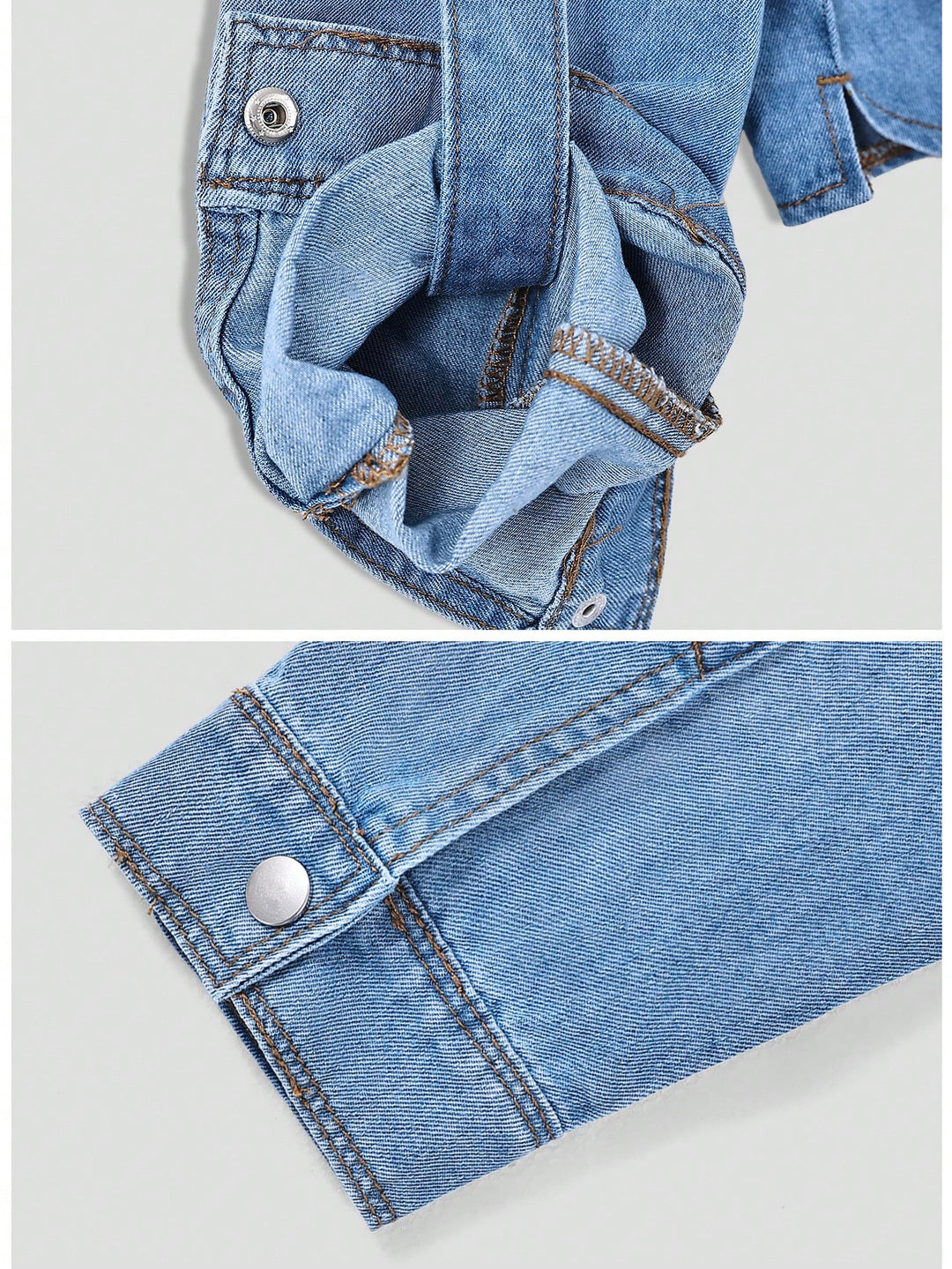 Cămașă casual din denim SHEIN, albastru