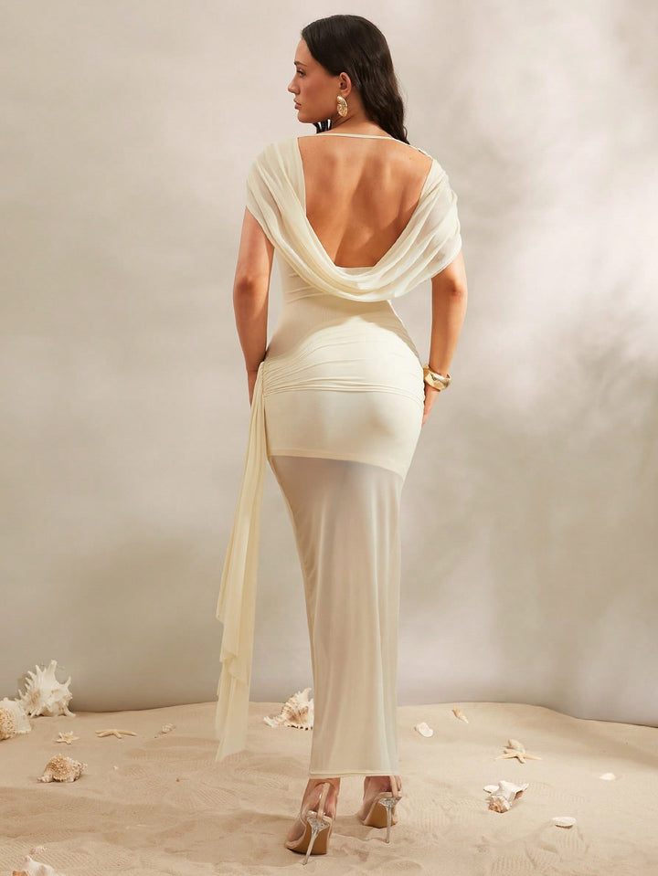 Rochie maxi SHEIN, bej