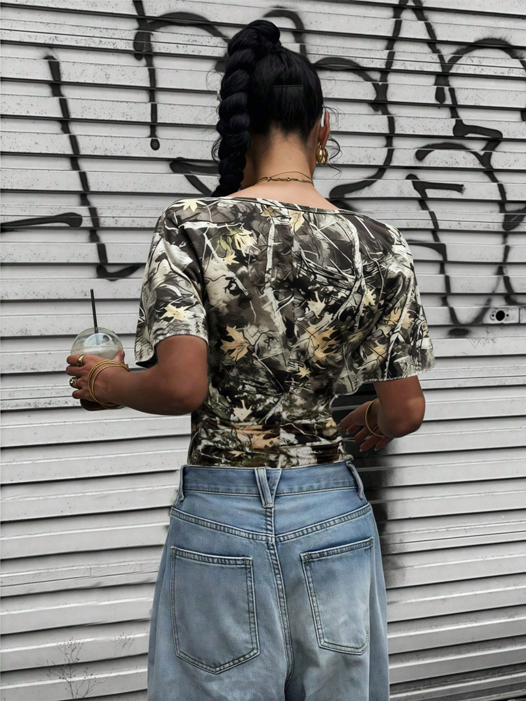 SHEIN póló, khaki
