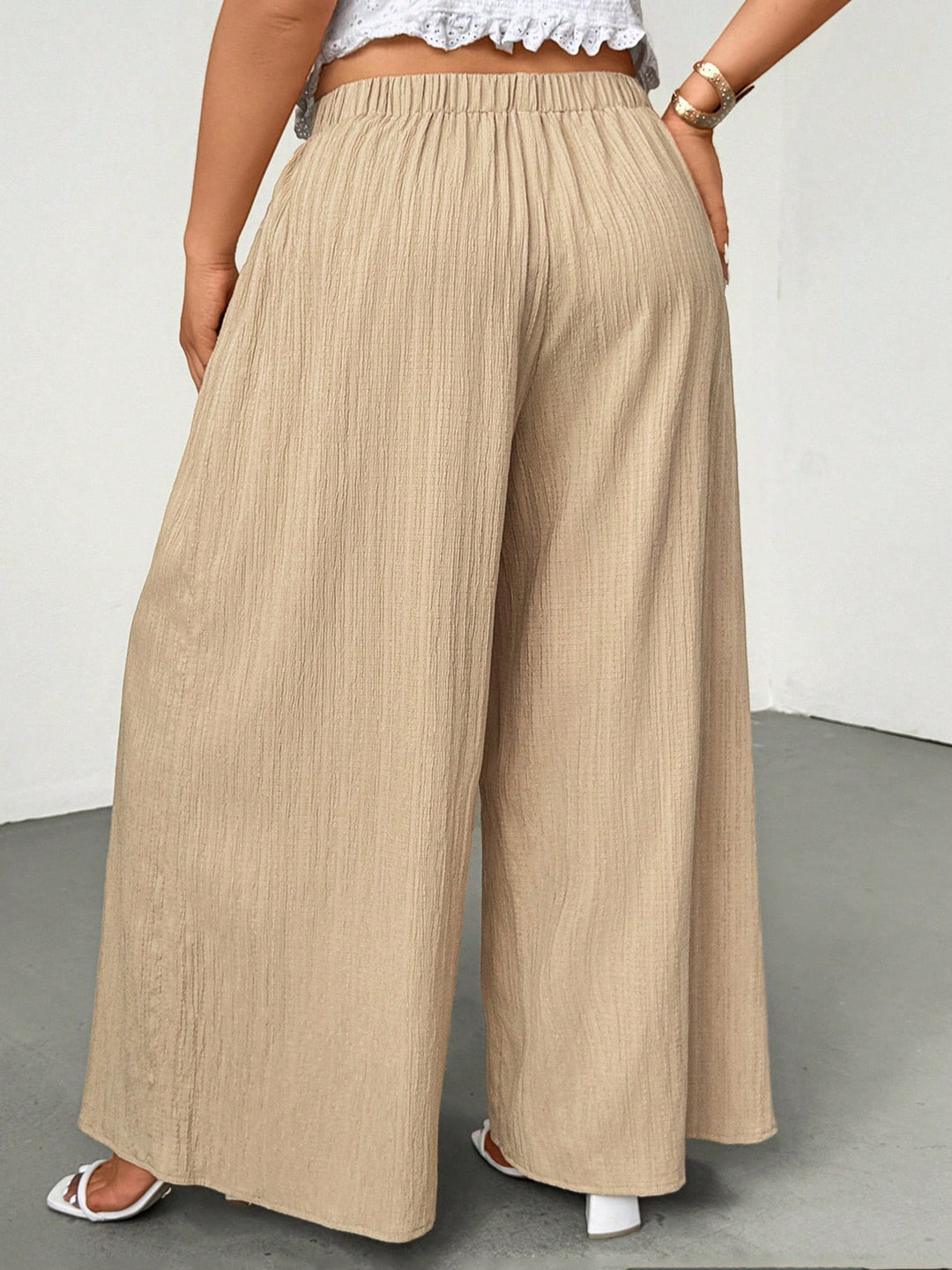 Shein Curve+ nadrág, bézs