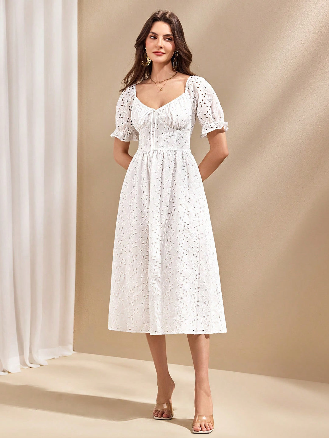 Rochie midi SHEIN, alb