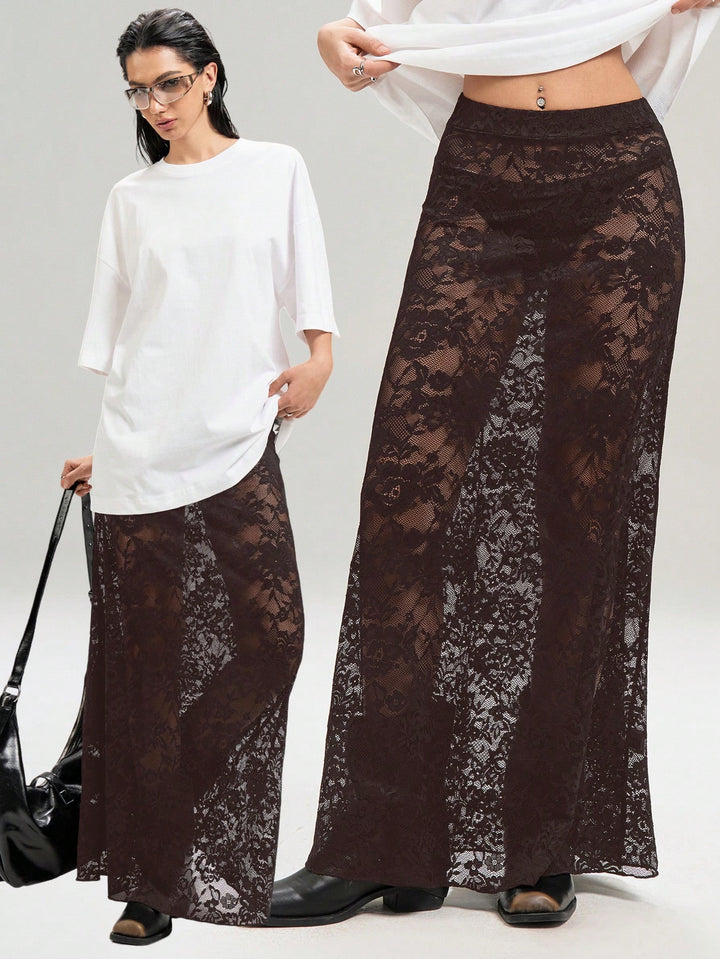 SHEIN maxi szoknya, barna