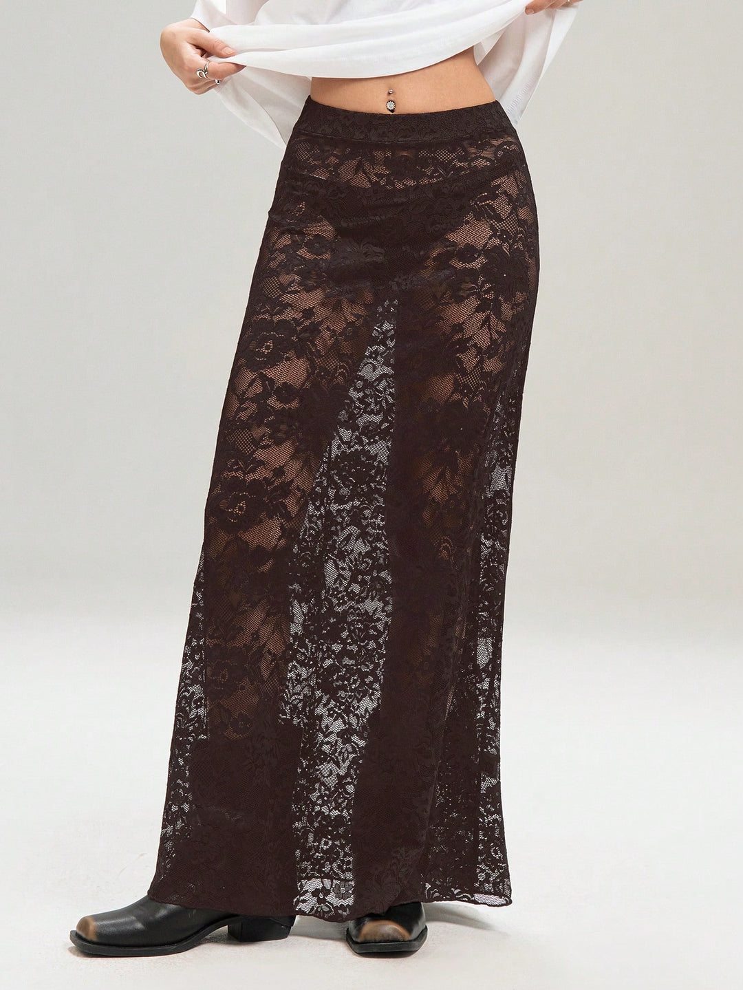 SHEIN maxi szoknya, barna