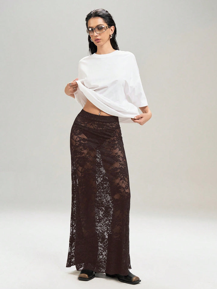SHEIN maxi szoknya, barna