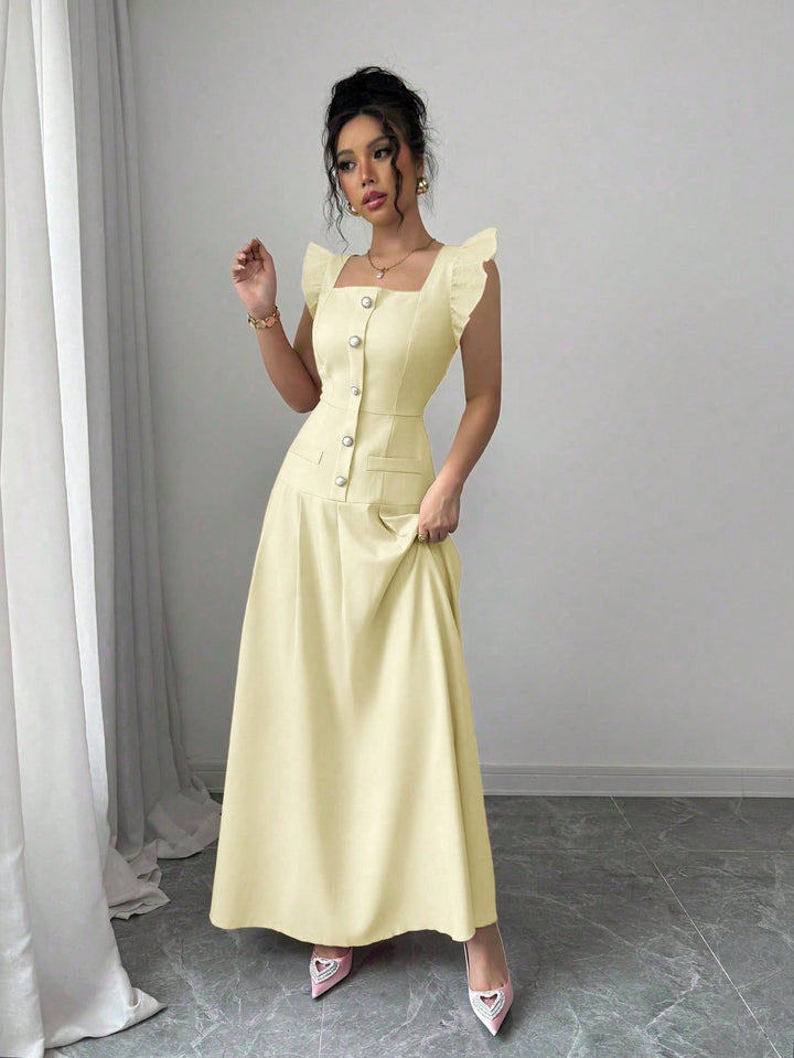 SHEIN maxi ruha, sárga