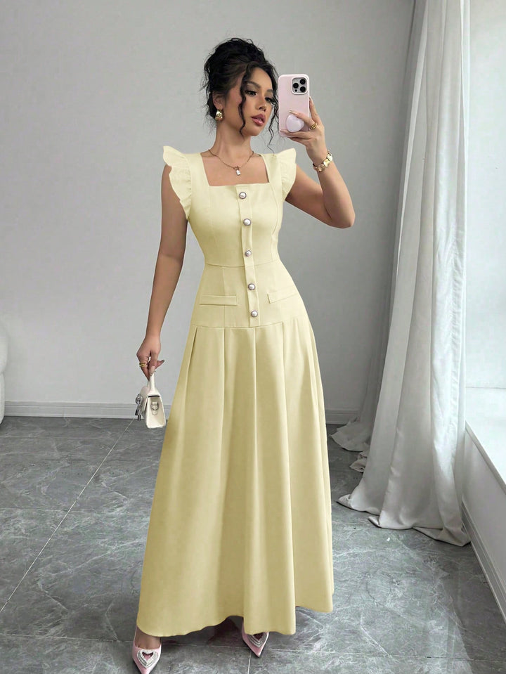 SHEIN maxi ruha, sárga