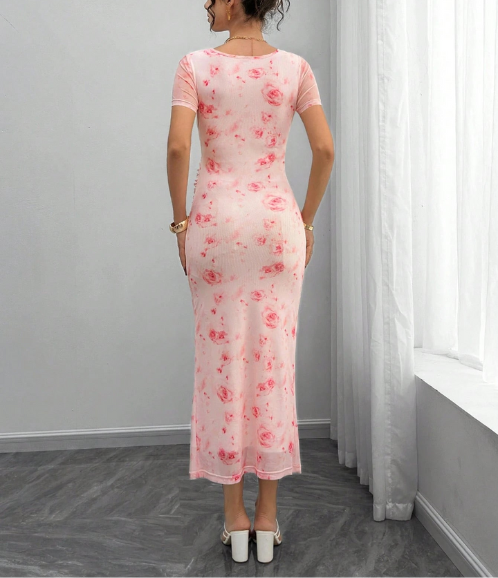 Rochie midi Shein, mix culori