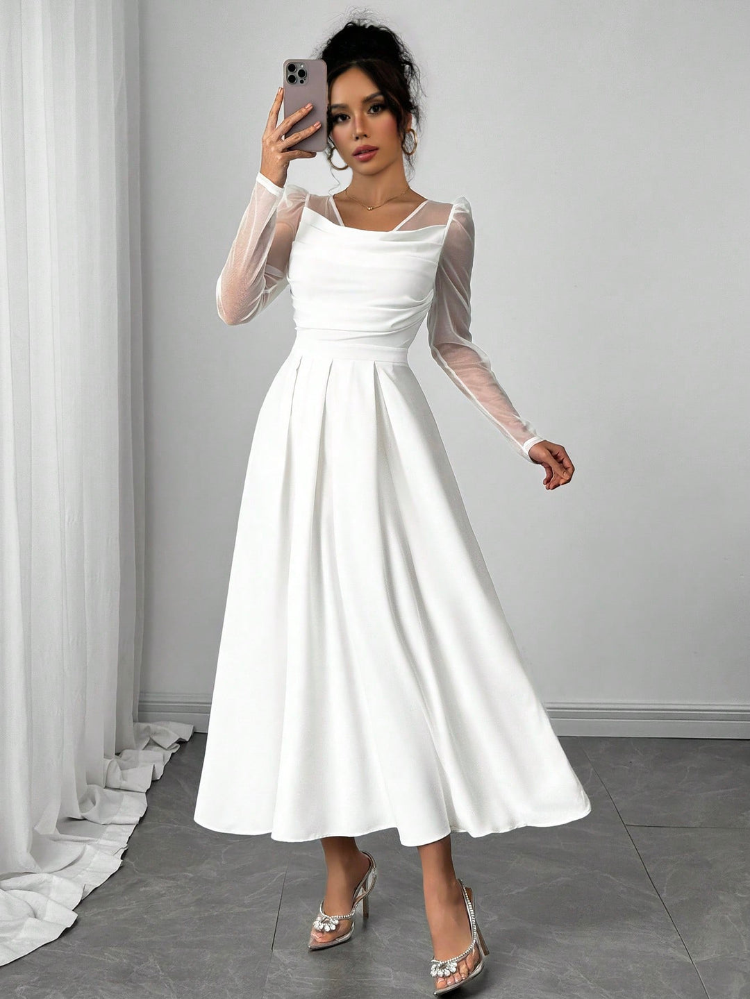 Rochie maxi SHEIN, alb