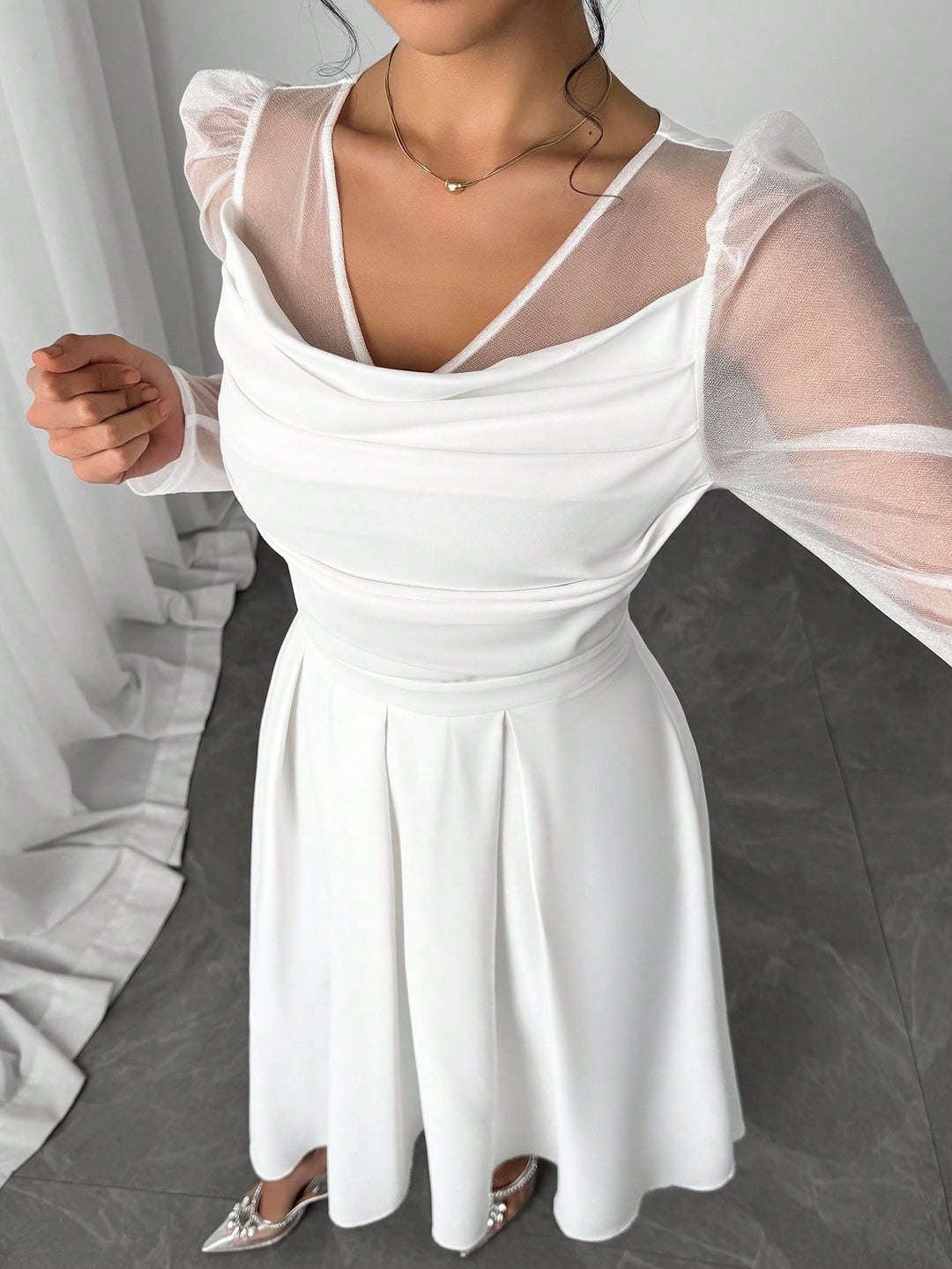 Rochie maxi SHEIN, alb