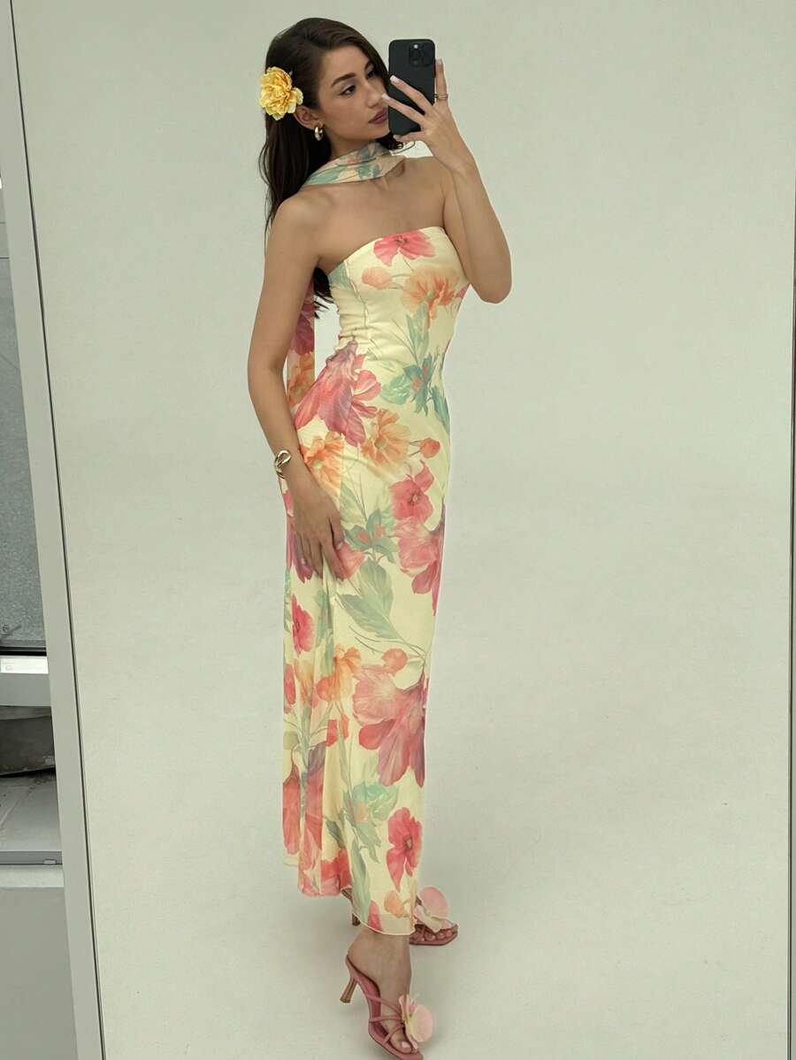 Set rochie și eșarfă SHEIN, mix culori